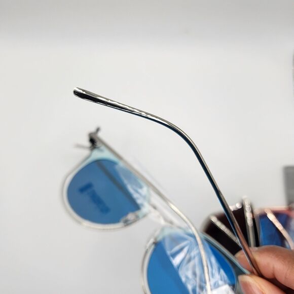 Sunglasses Butterfly Frame Round Mirrored Lens  Set Of 3 Pink Grey Blue Retro - Picture 3 of 10